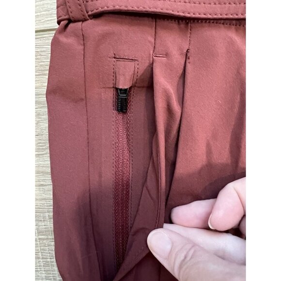 Athleta Skyline Pant II Paperbag Belted Trouser Sz 6 Cognac Brown Career Casual - Picture 5 of 12